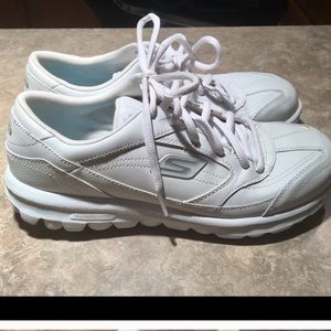 Sketchers White Leather “Go Walk” Ladies Sneakers
